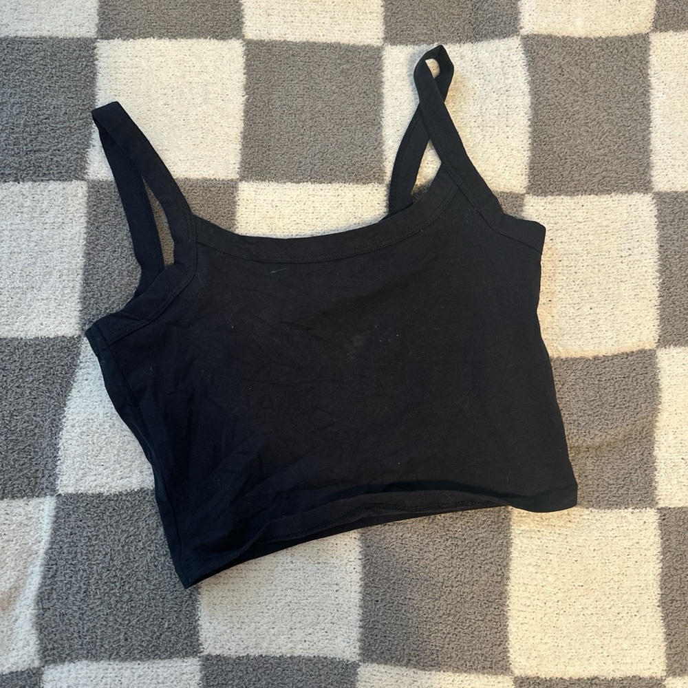 Navy Cropped Tank Top